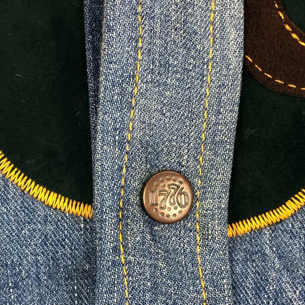 Antonio Giuseppe Vintage 1976 One-of-A-Kind Denim & Leather Suit Hippie Rare